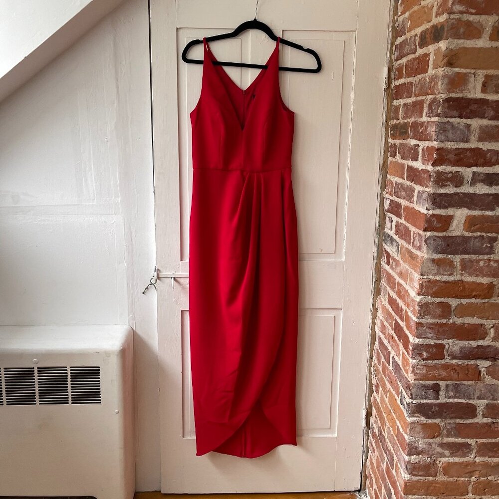 Aqua Draped Crepe Gown